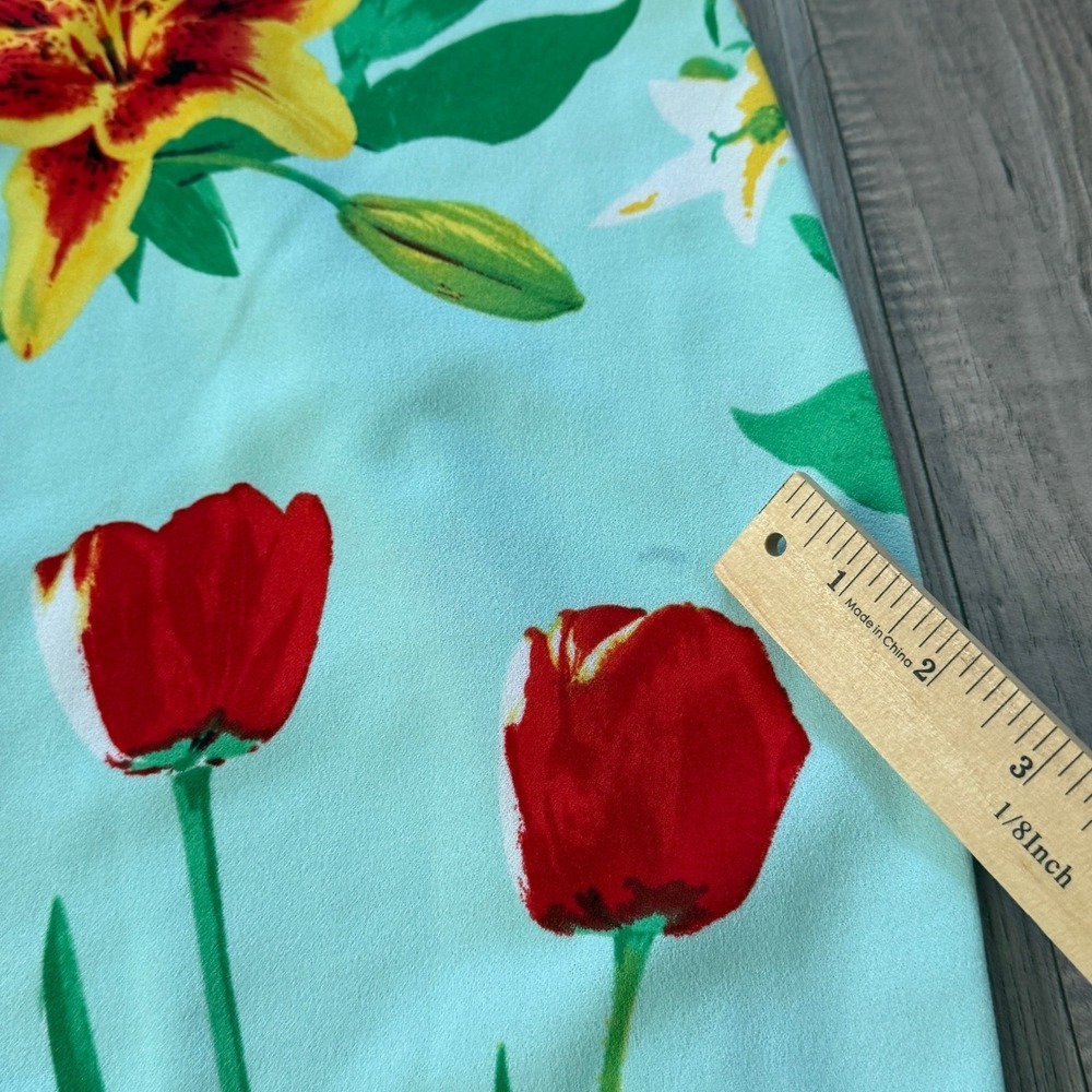 New York & Company Floral‎ Sheath Dress  Size XL Mint Green Sleeveless Stretch - Picture 4 of 11